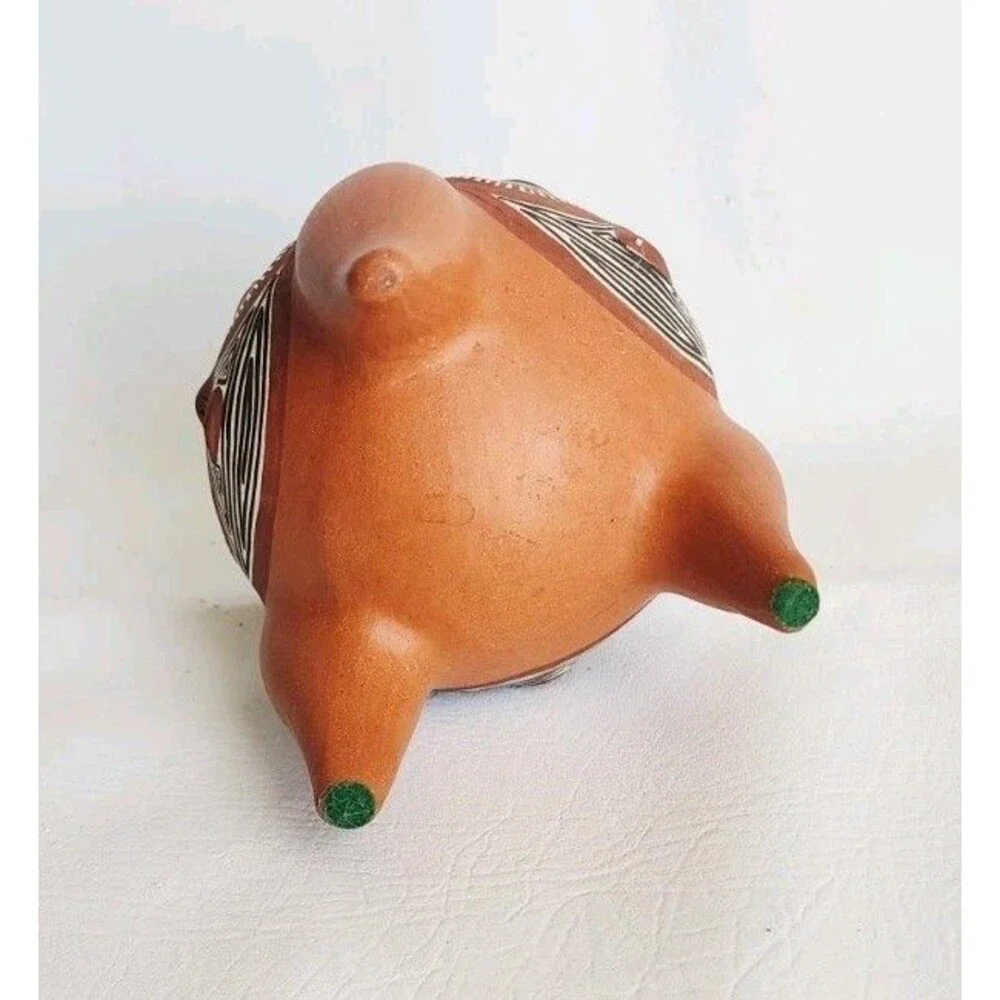 Venezuelan Folk Art Handmade Hand Painted Tree Face Small Terracotta Vase